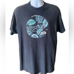 RIP CURL Surf Hawaiian Floral Logo Tee Shirt Men XL